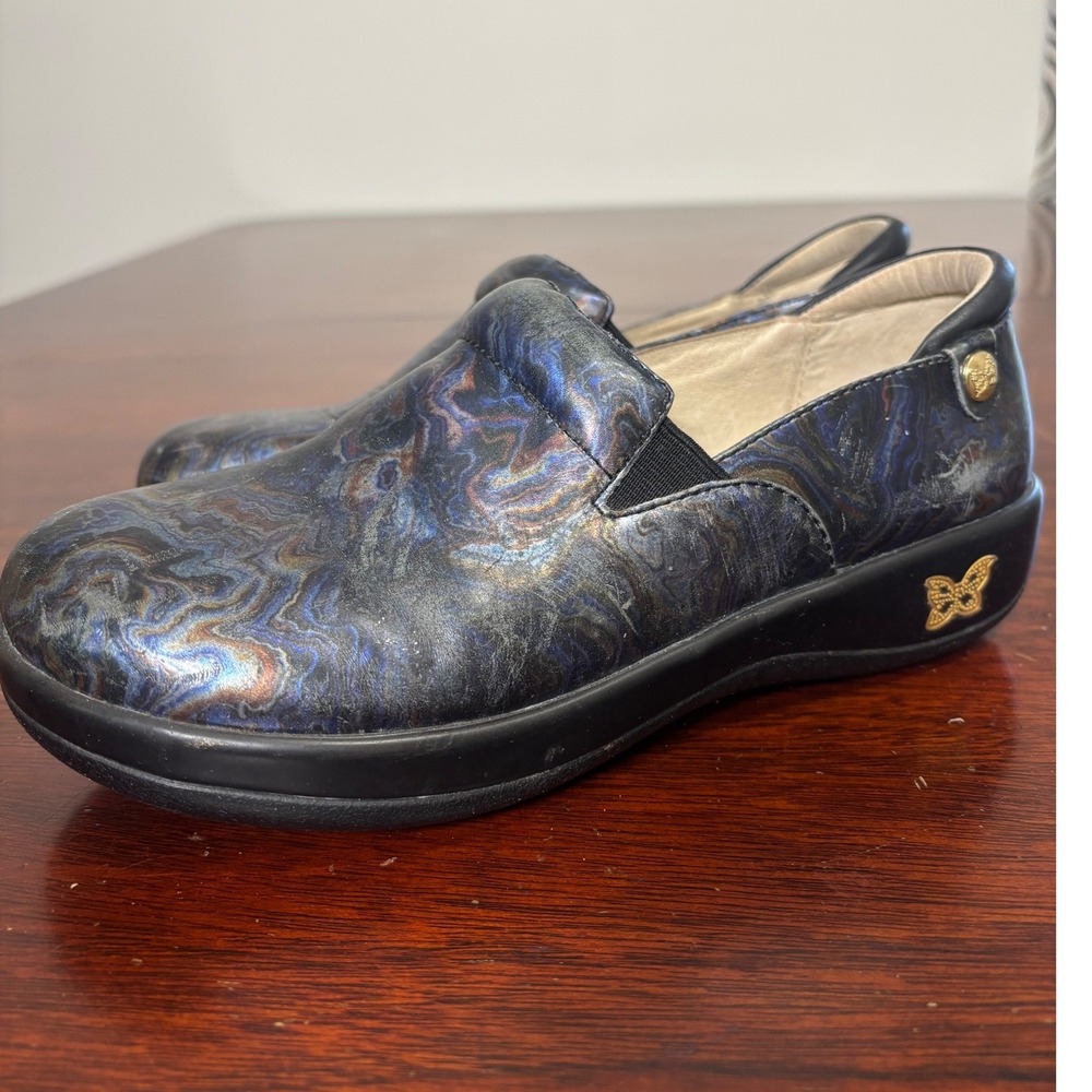 Alegria Womens Keli Professional Slip On Clog EU 36 US 6 Iridescent Leather